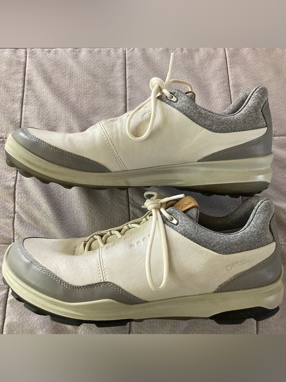 Ecco Biom Hybrid 3 GTX Golf Shoes Men’s 43 9 Gray White Gore Tex Yak Leather
